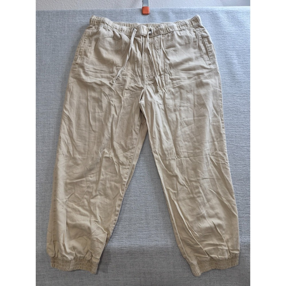 Mens Jogger Pants 33 Beige Tapered Leg Drawstring Streetwear Outdoor Everyday‎